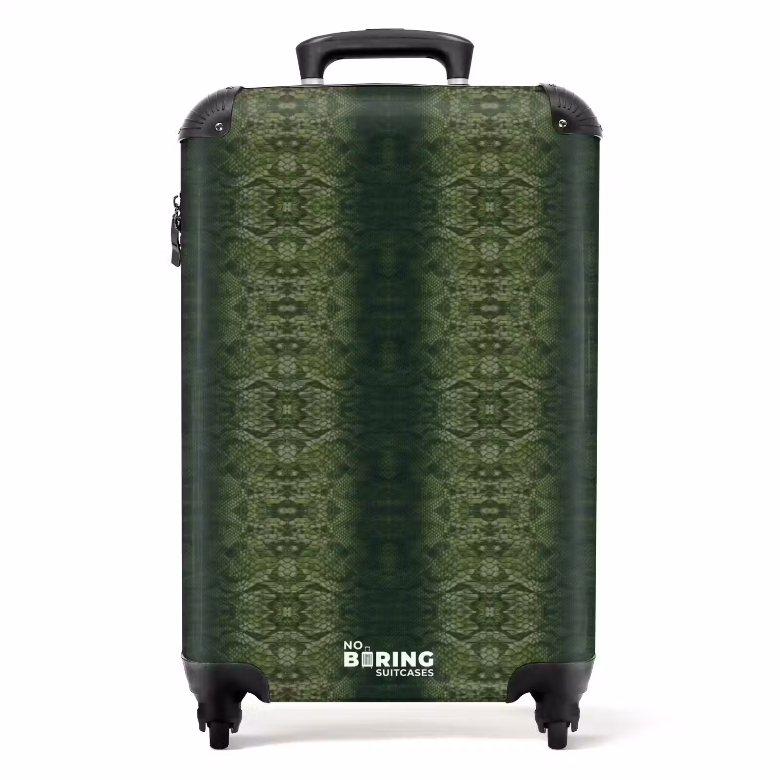 Suitcase - Green snakeskin with symmetrical scale structure — 1
