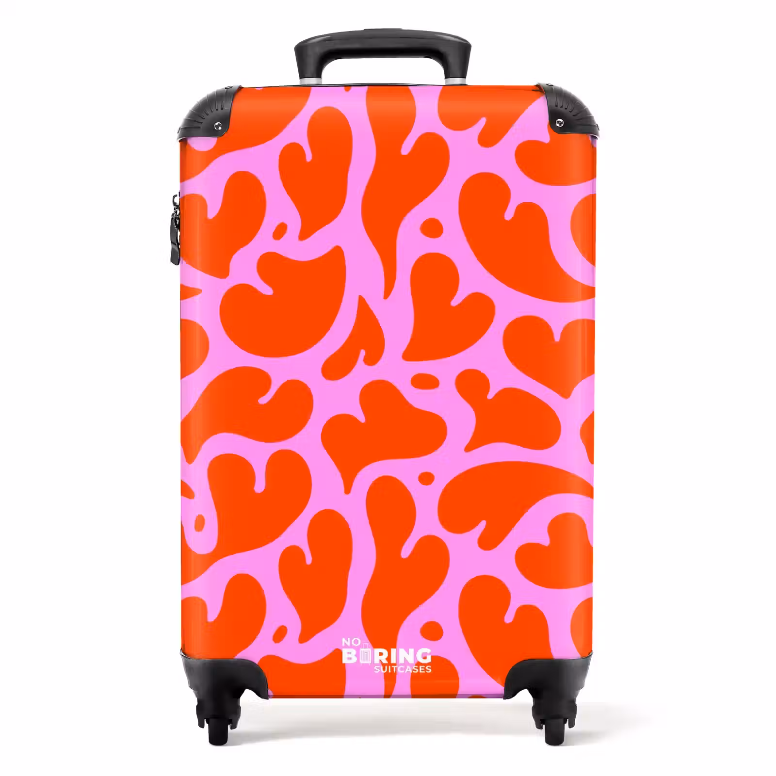 Suitcase - Organic heart motif in red on pink background — 1