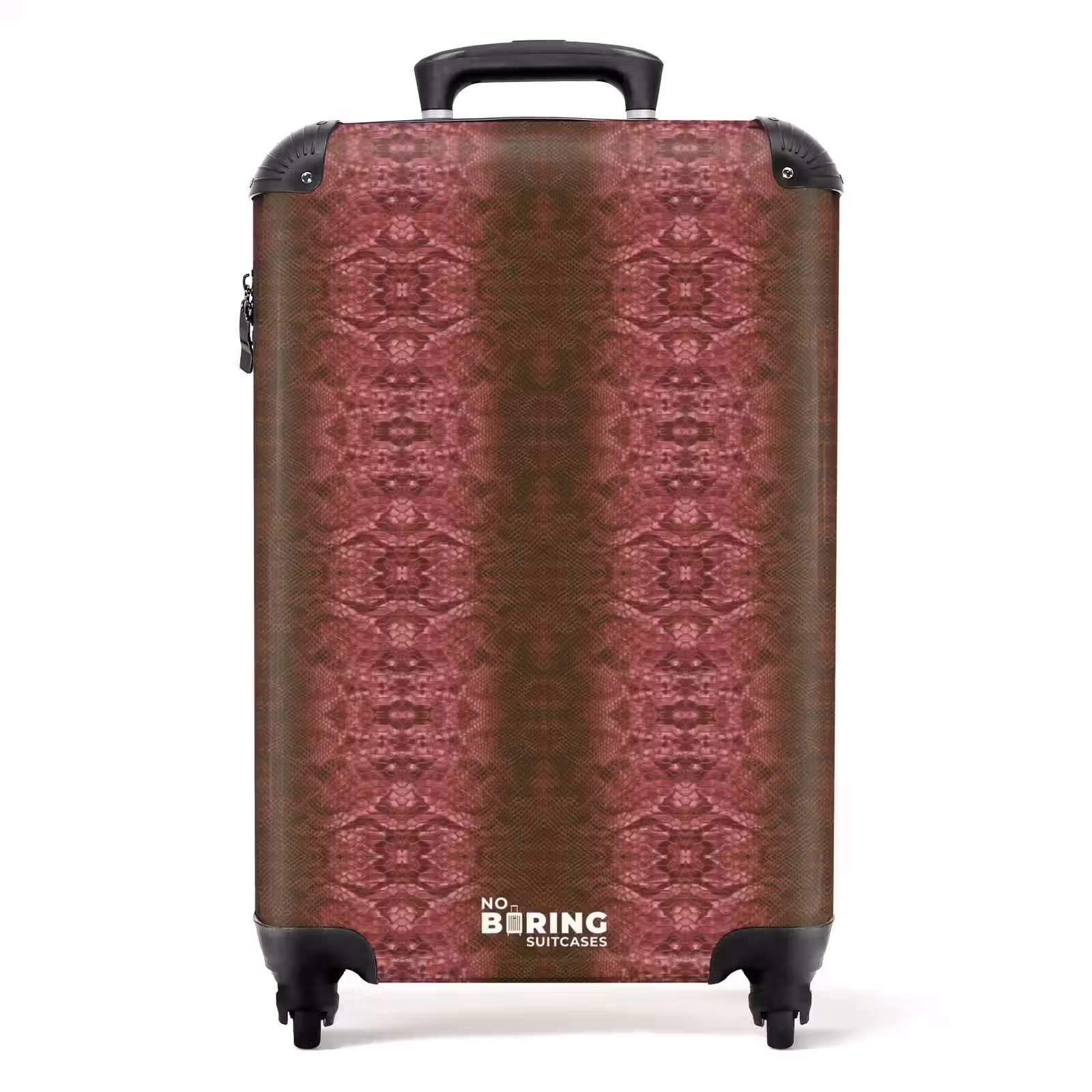 Suitcase - Red-brown snakeskin with symmetrical scale structure — 1