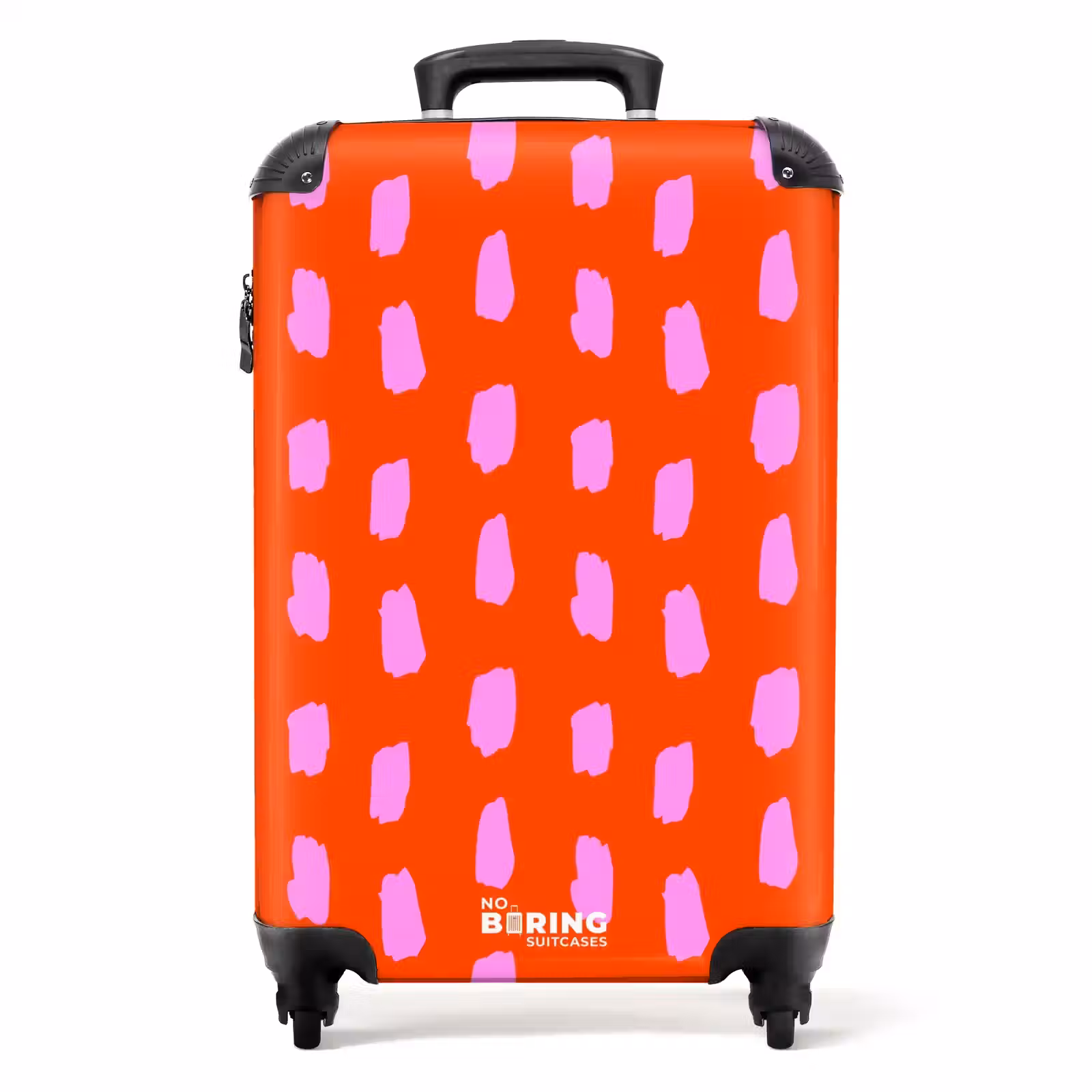 Suitcase - Spot pattern in pink on bright red background — 1