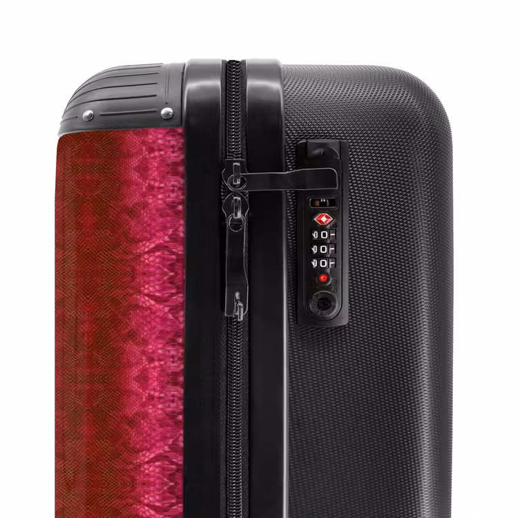 Suitcase - Bright pink snakeskin with symmetrical scale structure — 5