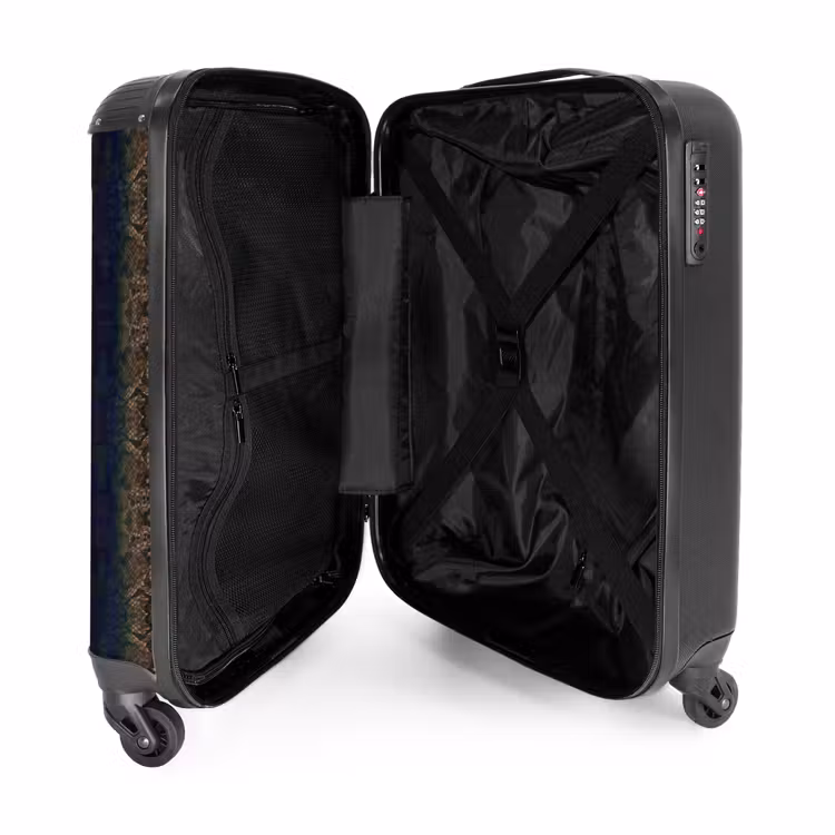 Suitcase - Brown-blue snakeskin with symmetrical scale structure — 3