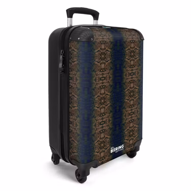 Suitcase - Brown-blue snakeskin with symmetrical scale structure — 4