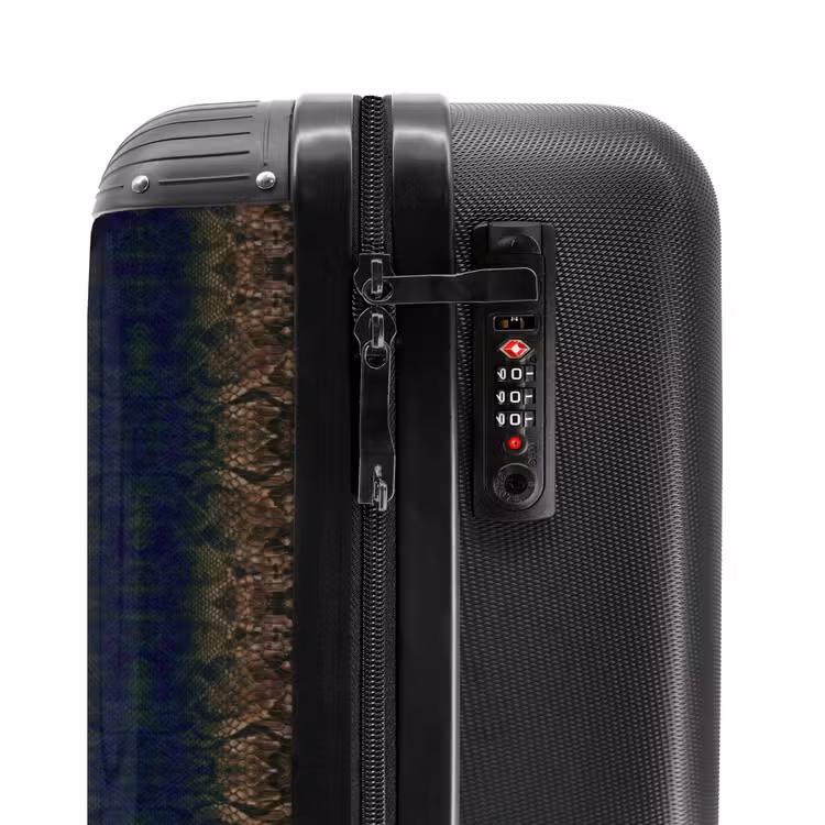 Suitcase - Brown-blue snakeskin with symmetrical scale structure — 5