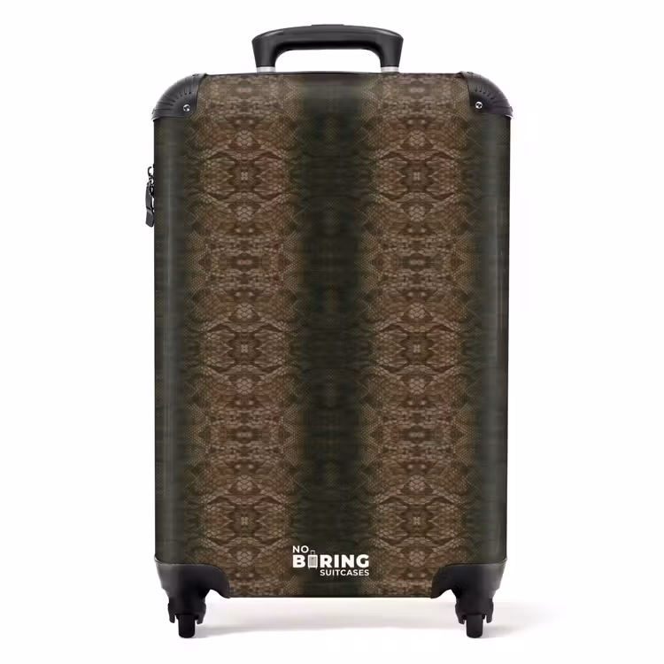 Suitcase - Brown copper snakeskin with symmetrical scale structure — 1