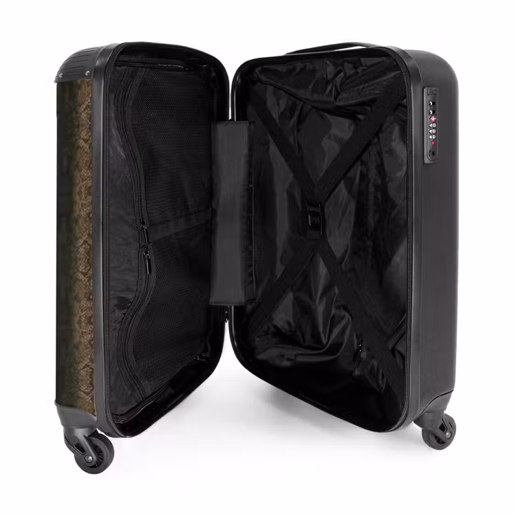 Suitcase - Brown copper snakeskin with symmetrical scale structure — 3