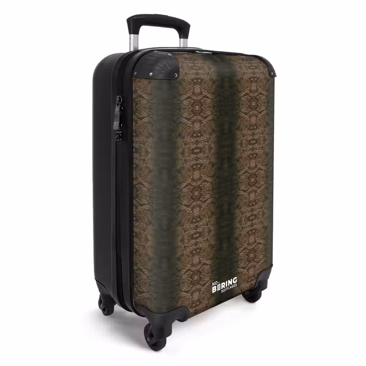 Suitcase - Brown copper snakeskin with symmetrical scale structure — 4