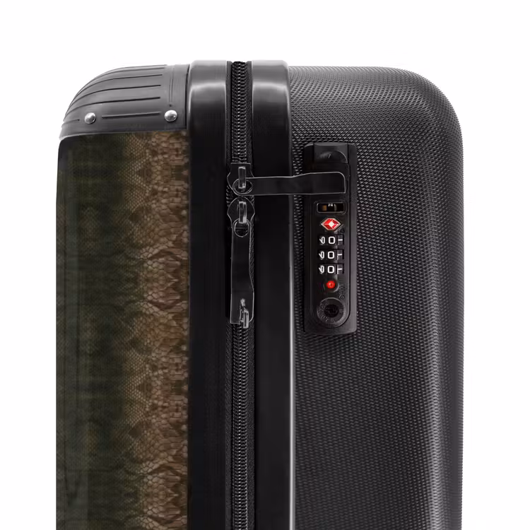 Suitcase - Brown copper snakeskin with symmetrical scale structure — 5