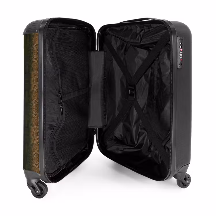 Suitcase - Brown snakeskin with symmetrical scale structure — 3