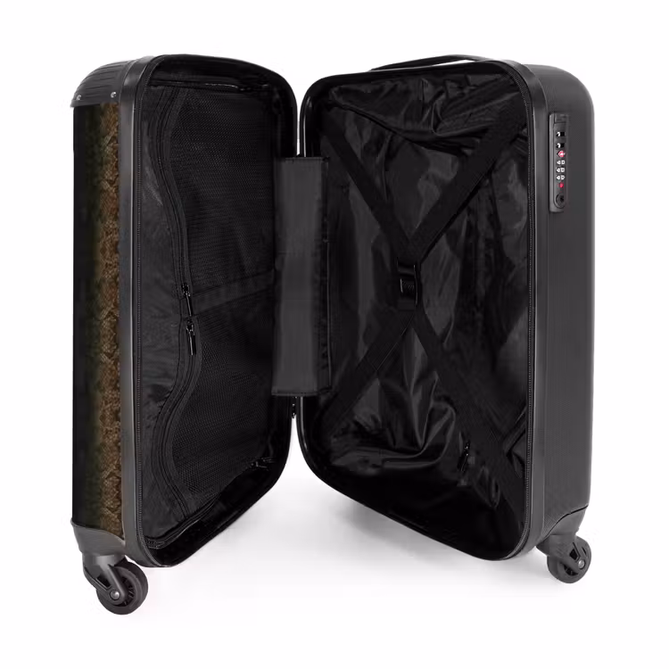Suitcase - Brown snakeskin with symmetrical scale structure — 3