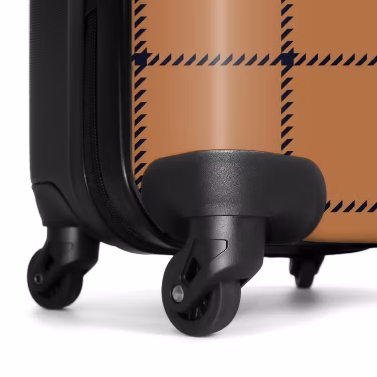 Suitcase - Checkered pattern with herringbone lines in brown and black — 7