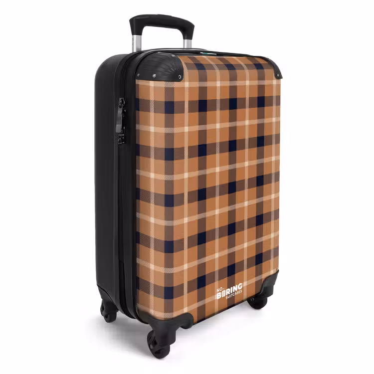 Suitcase - Classic checkerboard pattern in camel and black — 2
