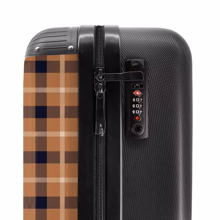 Suitcase - Classic checkerboard pattern in camel and black — 6