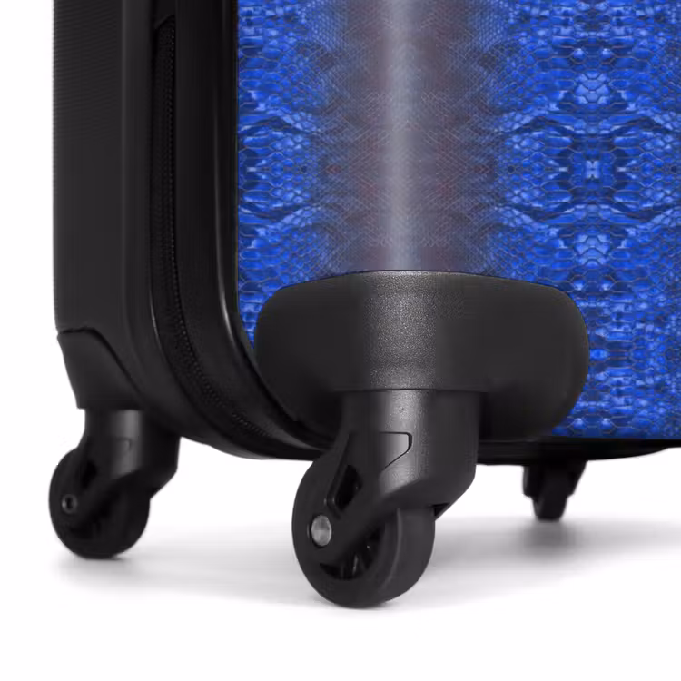 Suitcase - Dark blue snakeskin with symmetrical scale structure — 6