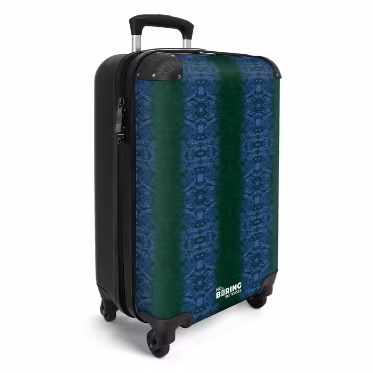 Suitcase - Dark blue snakeskin with symmetrical scale structure — 4