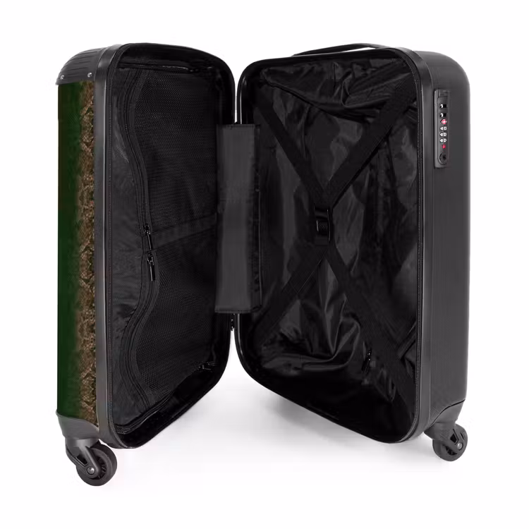 Suitcase - Dark brown snakeskin with symmetrical scale structure — 3