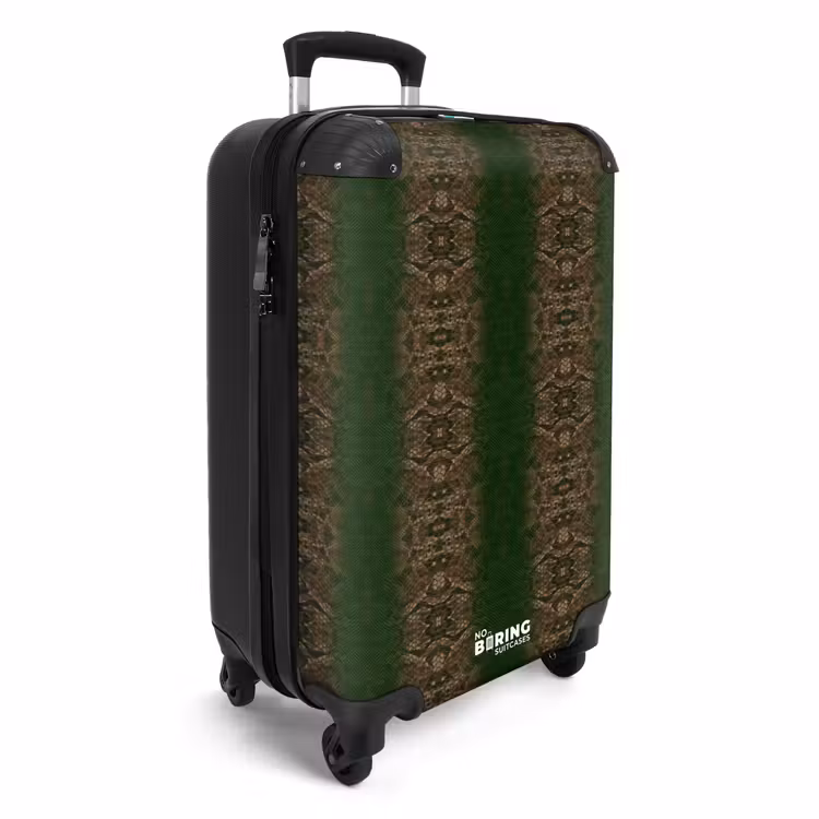 Suitcase - Dark brown snakeskin with symmetrical scale structure — 4