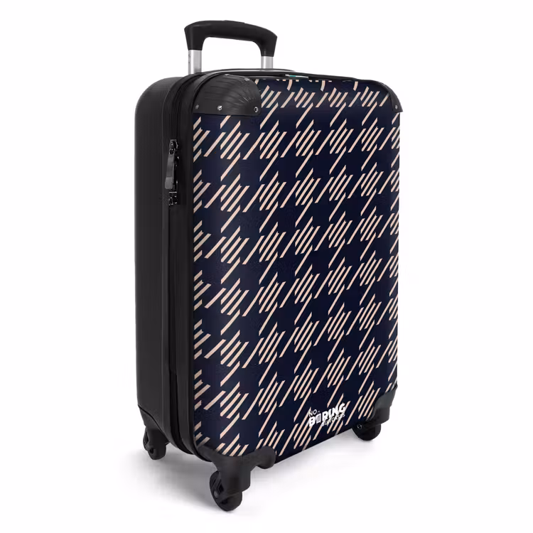 Suitcase - Dark pied-de-poule pattern with diagonal stripe filling — 2