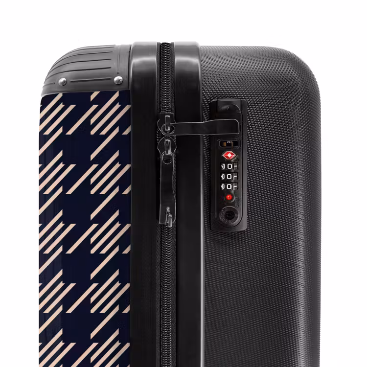 Suitcase - Dark pied-de-poule pattern with diagonal stripe filling — 6