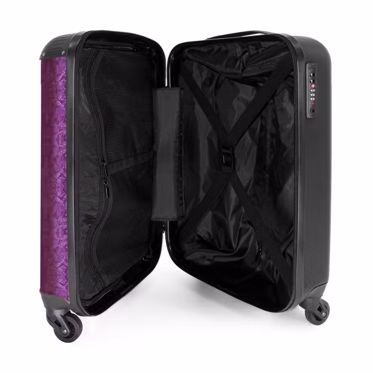 Suitcase - Deep purple snakeskin with symmetrical scale structure — 3