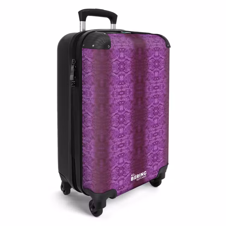 Suitcase - Deep purple snakeskin with symmetrical scale structure — 4
