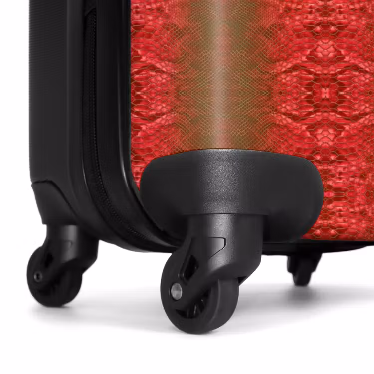 Suitcase - Deep red snake skin with symmetrical scale structure — 6