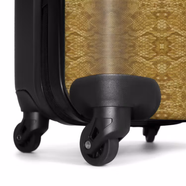 Suitcase - Golden yellow snakeskin with symmetrical scale structure — 6