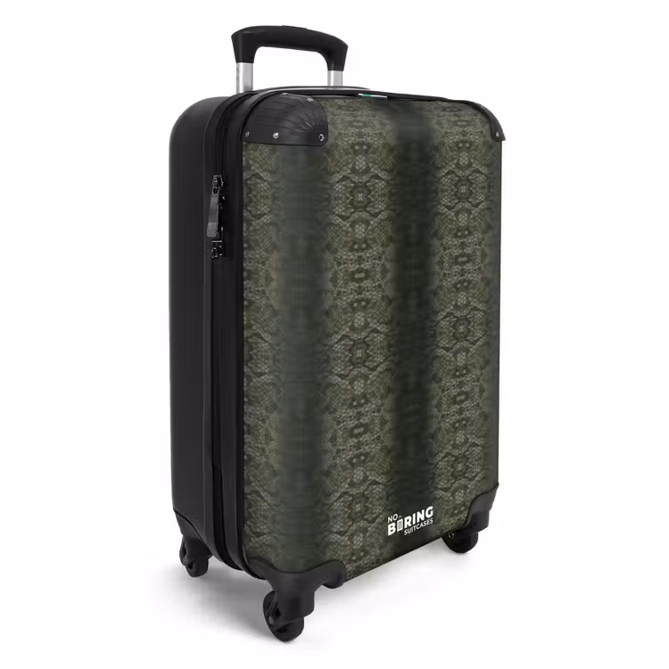 Suitcase - Gray-green snakeskin with symmetrical scale structure — 4