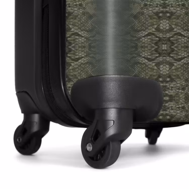 Suitcase - Gray-green snakeskin with symmetrical scale structure — 6