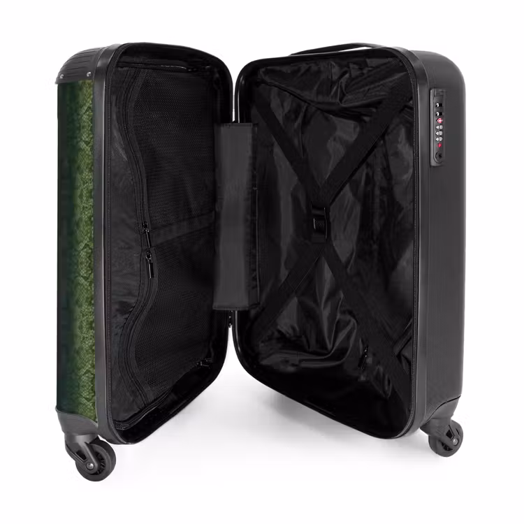 Suitcase - Green snakeskin with symmetrical scale structure — 3
