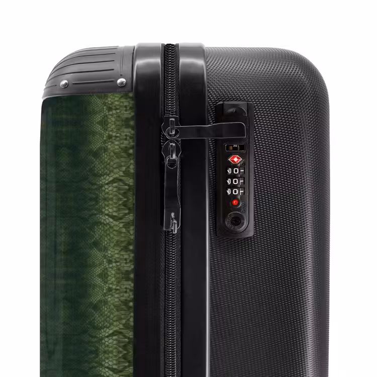 Suitcase - Green snakeskin with symmetrical scale structure — 5