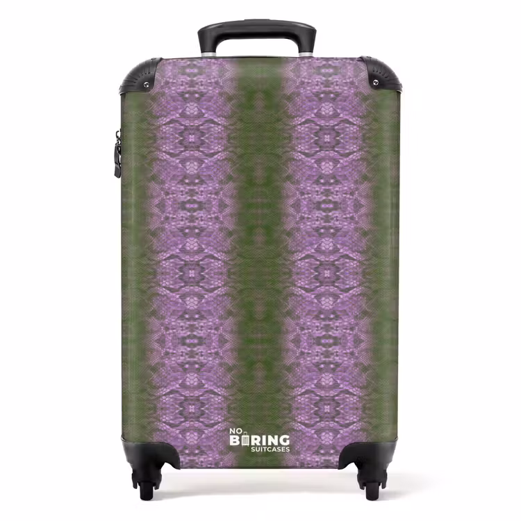 Suitcase - Light purple snakeskin with symmetrical scale structure — 1