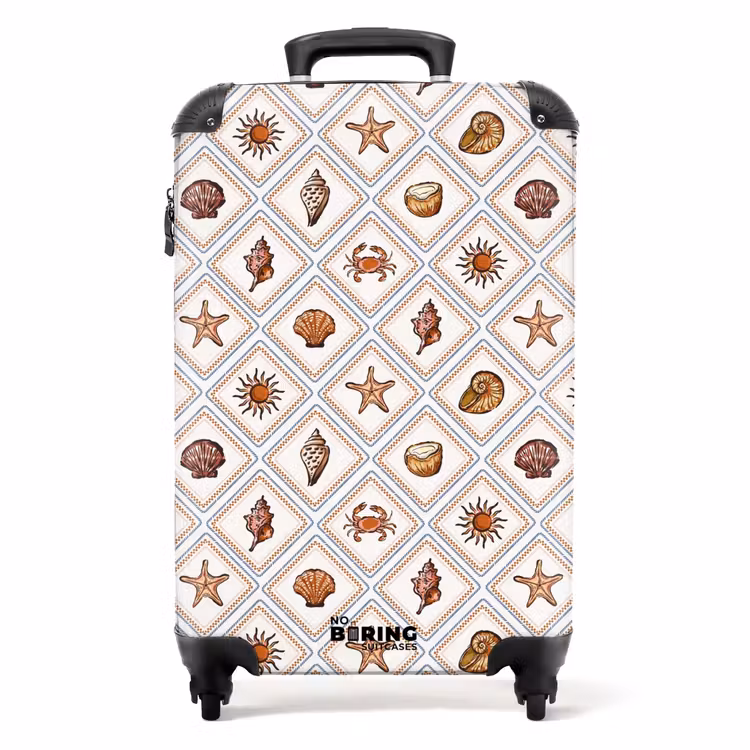 Suitcase - Orange beach print — 1