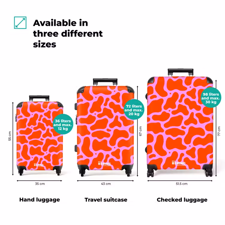 Suitcase - Organic spot pattern in red and pink — 3