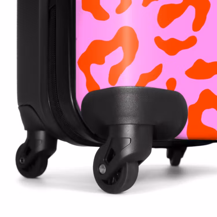 Suitcase - Panther print in red on pink background — 7