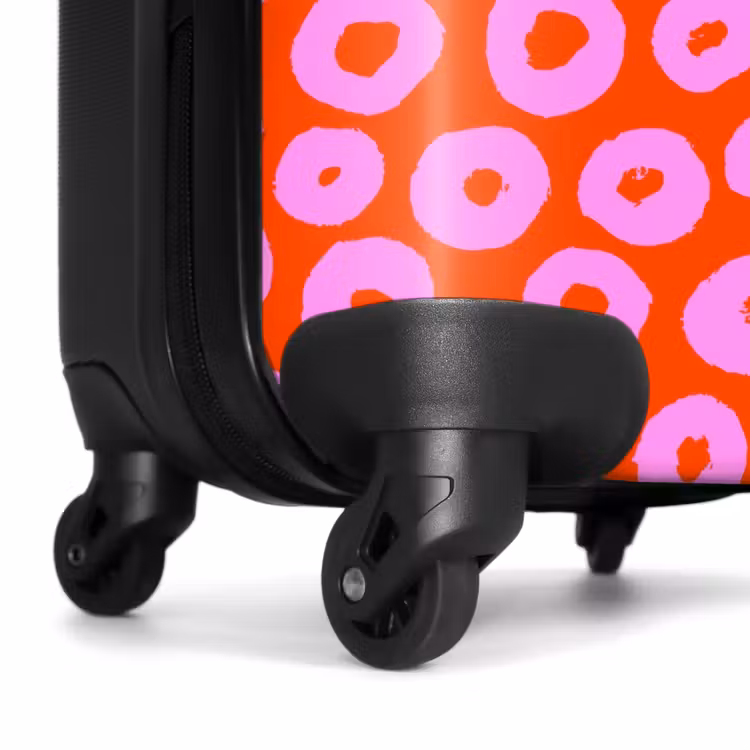 Suitcase - Pink circle pattern with heart filling on red — 7