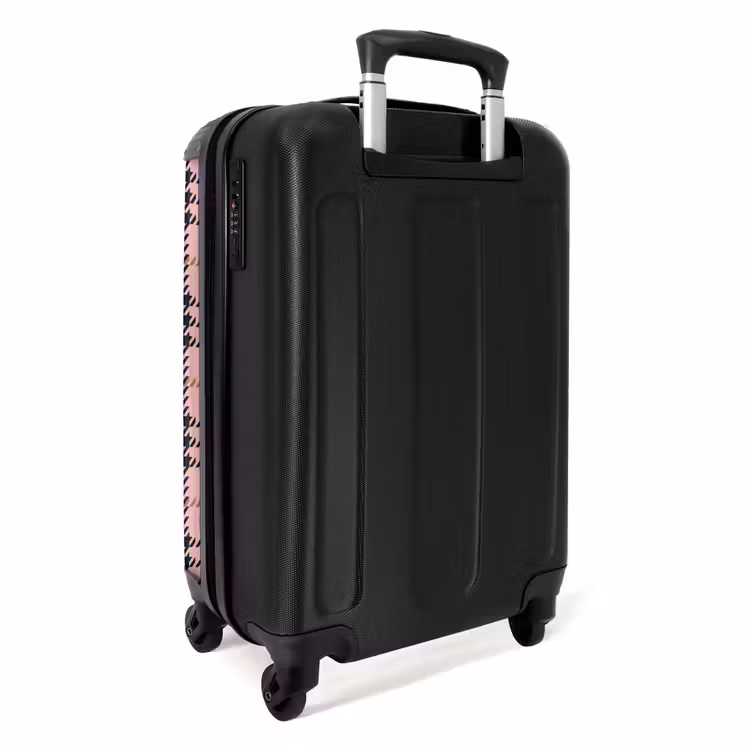 Suitcase - Pink plaid checkered structure symmetrical — 4