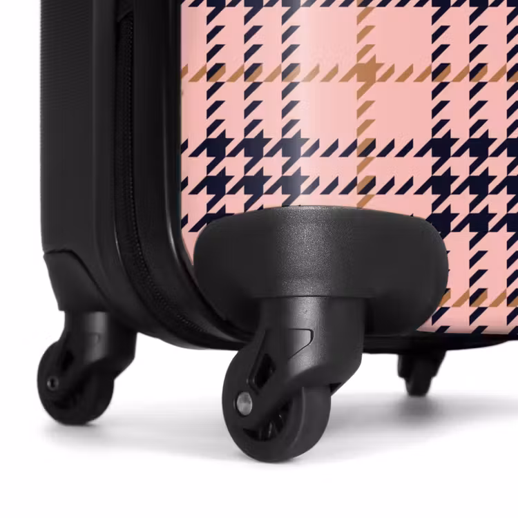 Suitcase - Pink plaid checkered structure symmetrical — 7