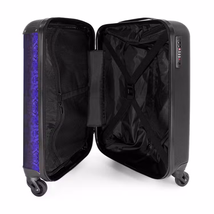 Suitcase - Purple blue snakeskin with symmetrical scale structure — 3