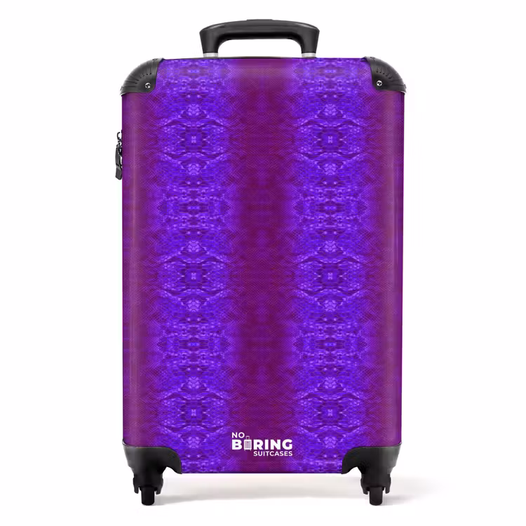 Suitcase - Purple snakeskin with symmetrical scale structure — 1