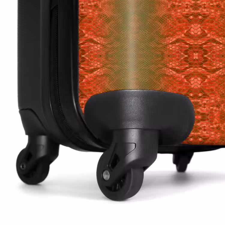 Suitcase - Red green snakeskin with symmetrical scale structure — 6