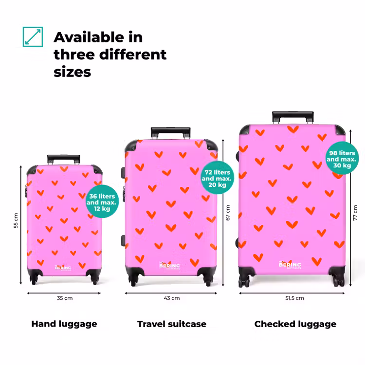 Suitcase - Repeating heart pattern on pink background — 3