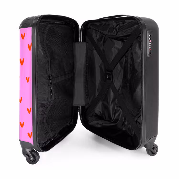 Suitcase - Repeating heart pattern on pink background — 5