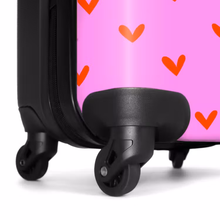 Suitcase - Repeating heart pattern on pink background — 7