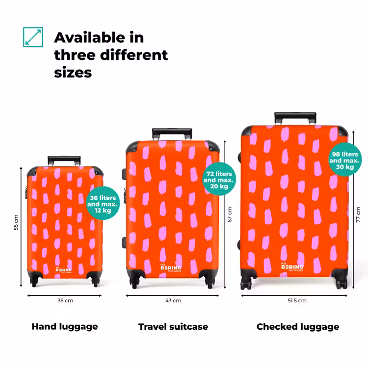 Suitcase - Spot pattern in pink on bright red background — 3