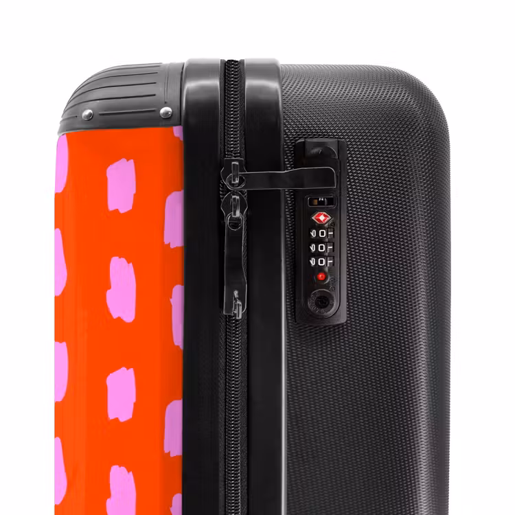 Suitcase - Spot pattern in pink on bright red background — 6
