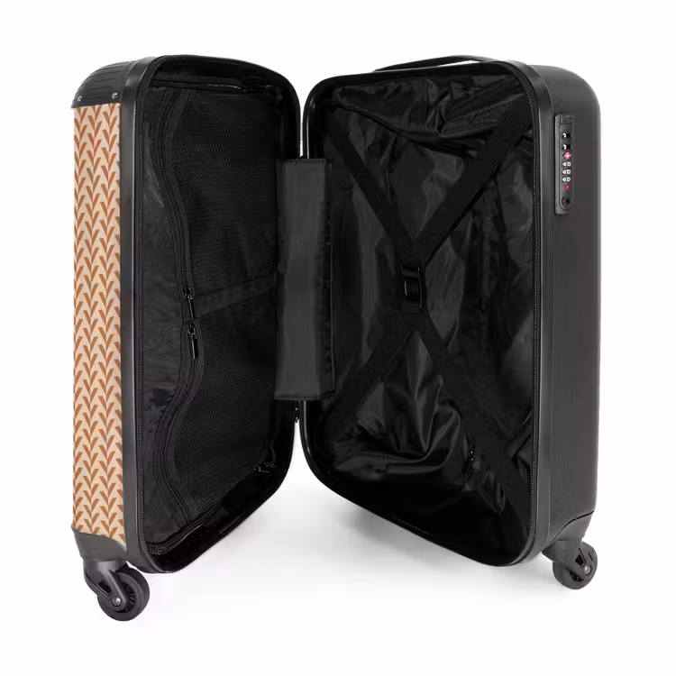 Suitcase - Symmetrical leaf pattern in warm tones — 5