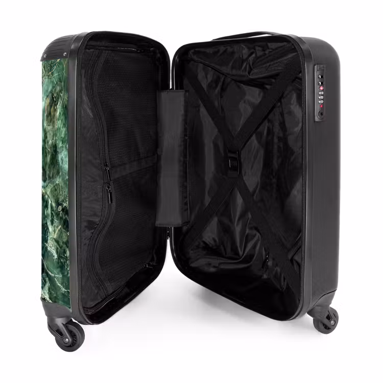 Suitcase - Marble - Deep Green Marble Landscape — 3