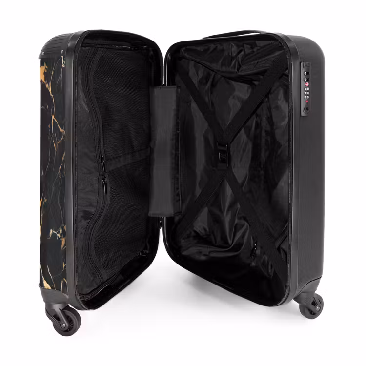 Suitcase - Marble - Golden Veins on Black Marble — 3