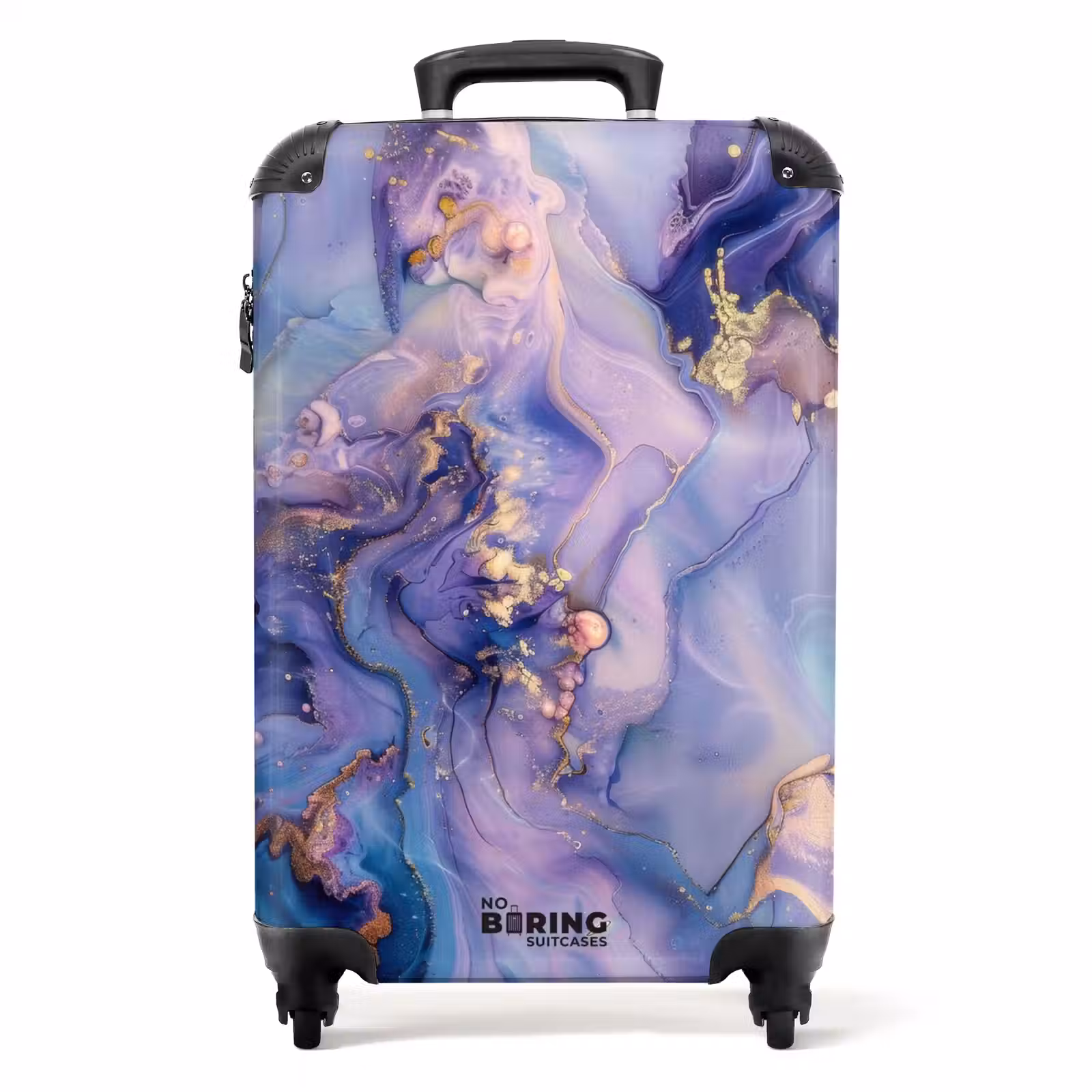 Suitcase - Marble - Dreamy Marble Waves in Purple and Blue — 1